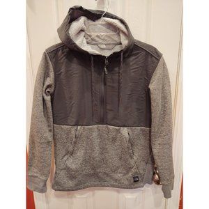 The North Face Fleece Hoodie Womens M 1/4 Zip Gray Long Sleeve Pockets Outdoors